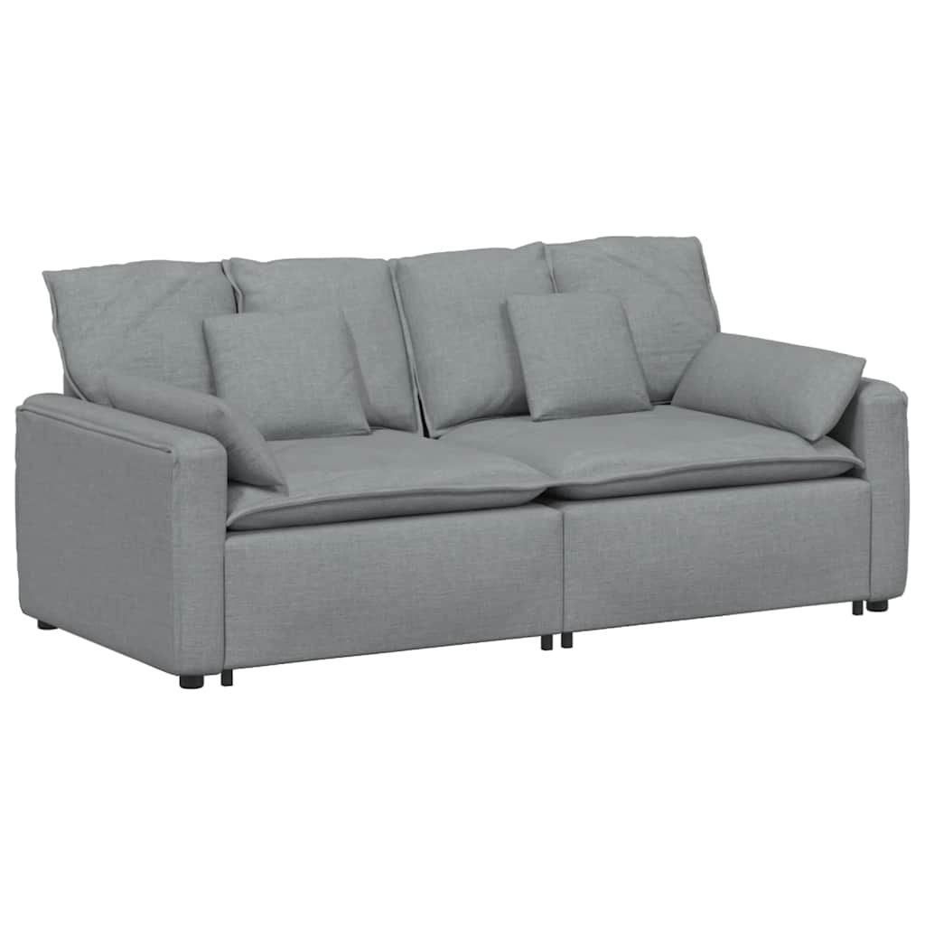 Modular Sofa with Cushions Light Grey