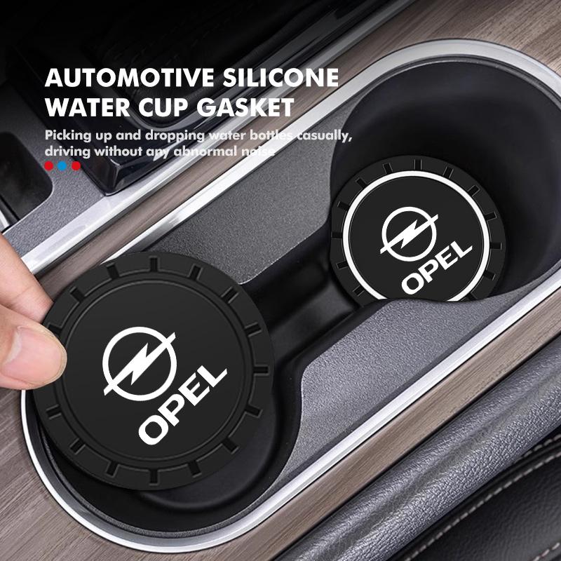 BBGK3 2pcs Car Coaster Water Cup Bottle Mat Silicone Non Slip Pad For Opel Corsa Mokka Astra Cascada Adam Insignia Meriva Vectra
