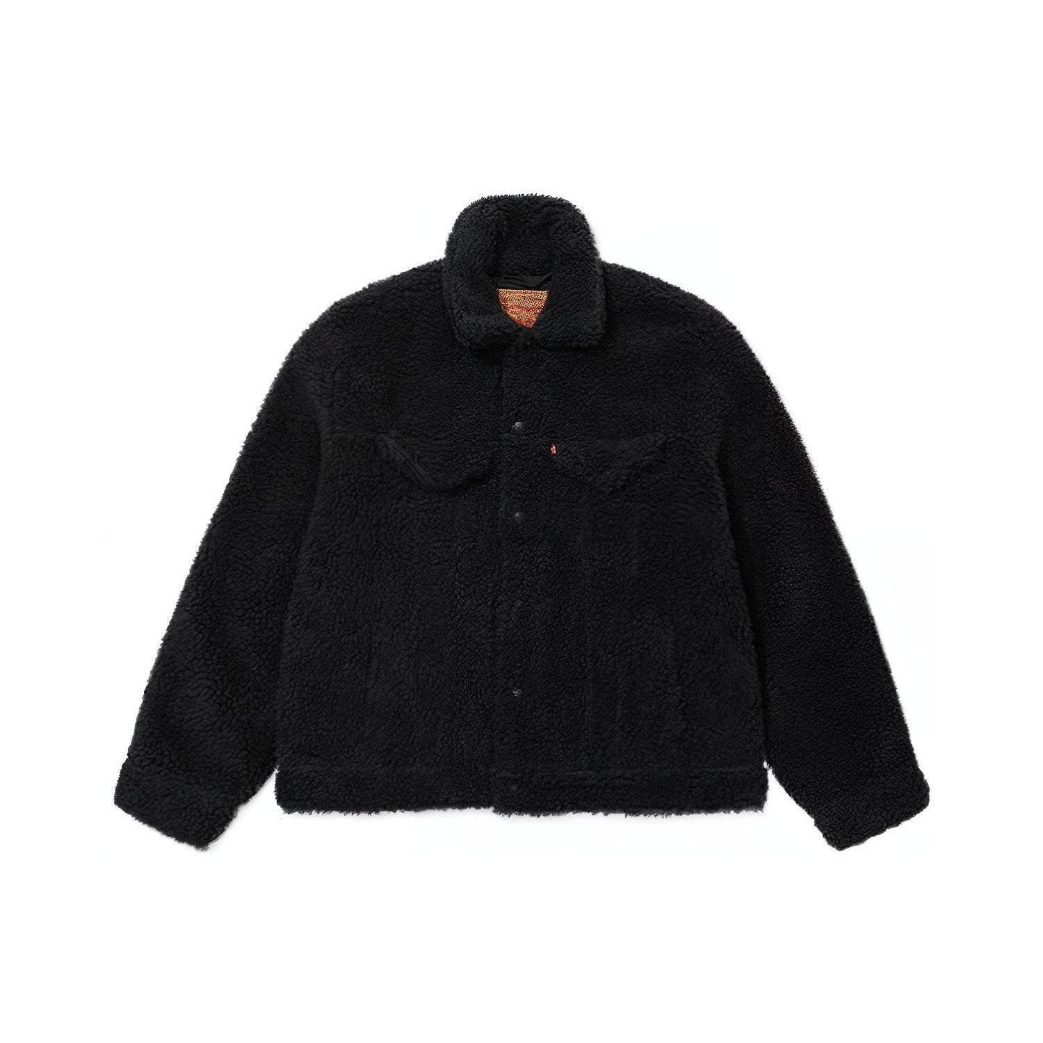 

Куртка мужская Levis Fw22 однотонная флисовая с воротником на пуговицах, черная A3288-0002 L