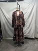 2025 Autumn Bohemian V-Neck Loose Fit Dress - European Style Printed Women's Clothing