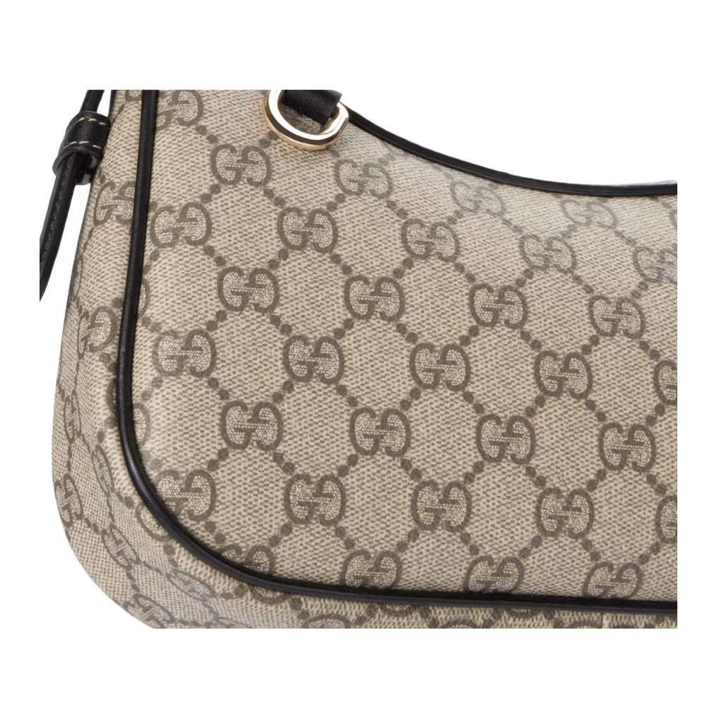 Gucci GG Emblem Double G All Over Print Design GG Coated Fabric Shoulder Bag Small Women Shoulder Bag Beige Dark-Brown 847447-FAD6L-9741