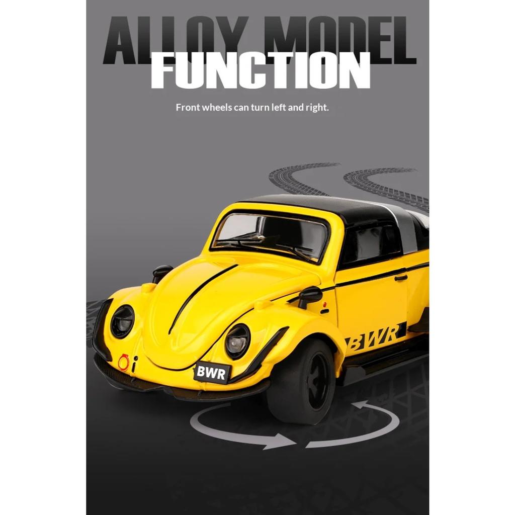 1/32 Scale Volkswagen Beetle Alloy Die-cast Car Model Simulation Retro Classic Car Collection Ornaments Children's Toys Gifts