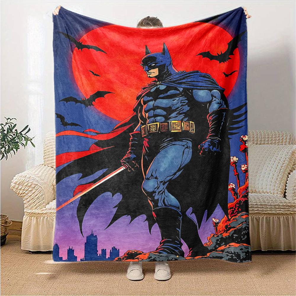 1pc Batman, Full Moon Flannel Blanket Soft Warm Throw for Home, Office, Travel, All-Season Cozy Bedding GiftL1038