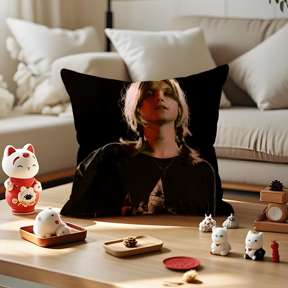 EEthel Cain Singer Pillow Case Antidustmite Pillowcase Invisible Zipper Silky Short Plush Sofa Cushion Cover