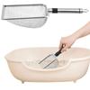 Pet Poop Shovel Fine Mesh Sand Shovel Stainless Steel Cat Litter Cleaner Ergonomic Handle Non Stick Poop Picker for Cats