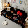 Chenille Sofa Cover 3-Seater Couch Cartoon Style All-Season Dustproof Slipcover Full Wrap Throw Blanket