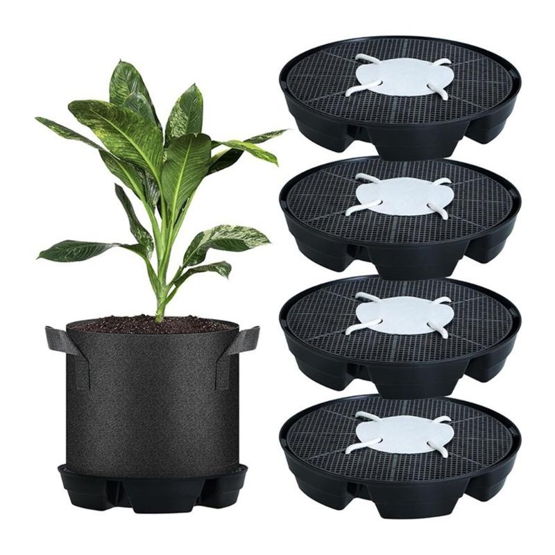 4pcs Auto Watering Plant Saucers Automatic Humidities Control Nonwoven Fabric Pot Trays for Indoor Outdoor Plant