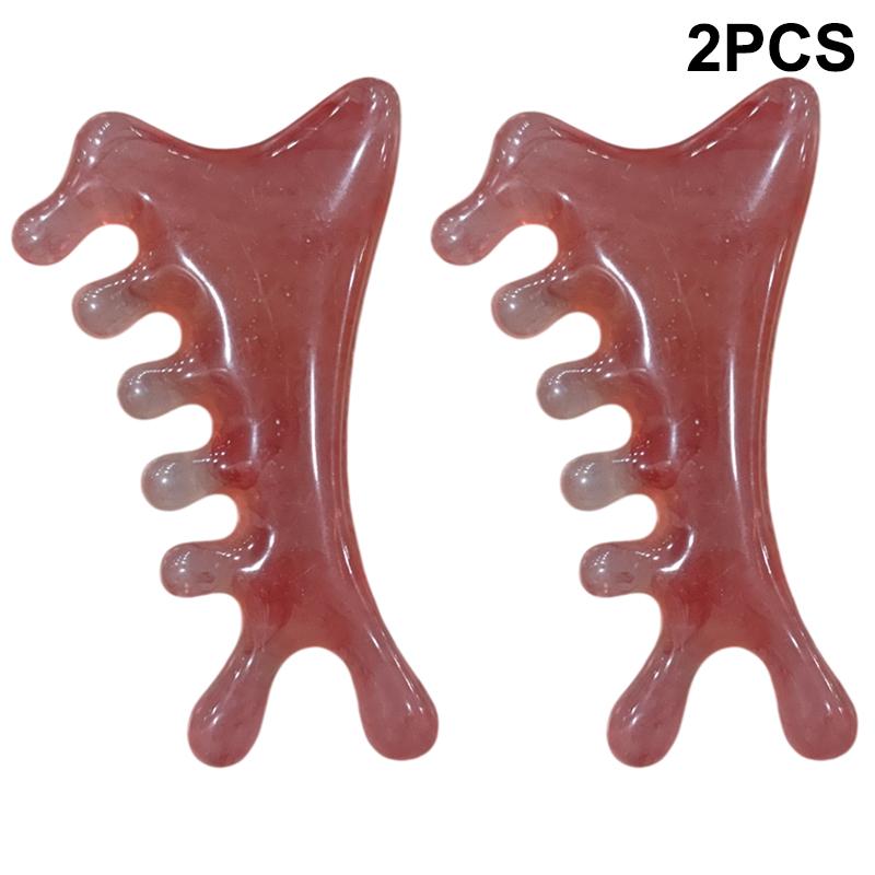 Multifunctional Head Meridian Massage Comb Resin Five Wide Tooth Comb Facial Scraping Plate 4In1 Eye Shoulder Neck Scraping
