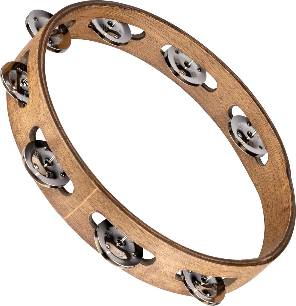 MEINL Percussion Traditional Wood Tambourine Stainless Steel Jingles 1row TA1WB []