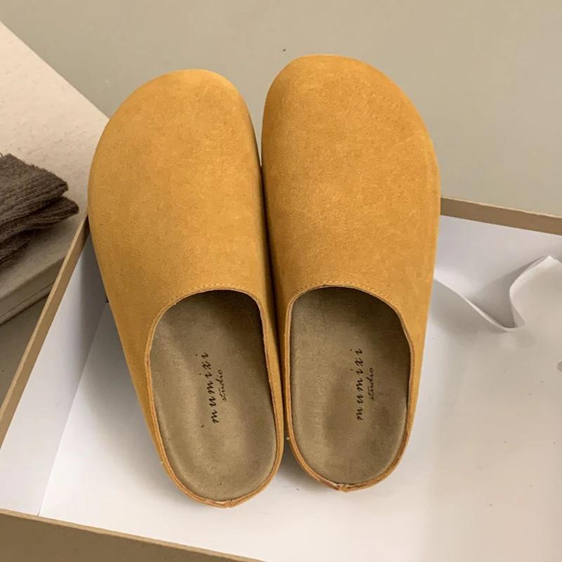 Slippers Women Suede Platform Casual Slingback Mules Shoes Woman 2024 New Trend Winter Fashion Flip-flops Walking Shoes Mujer
