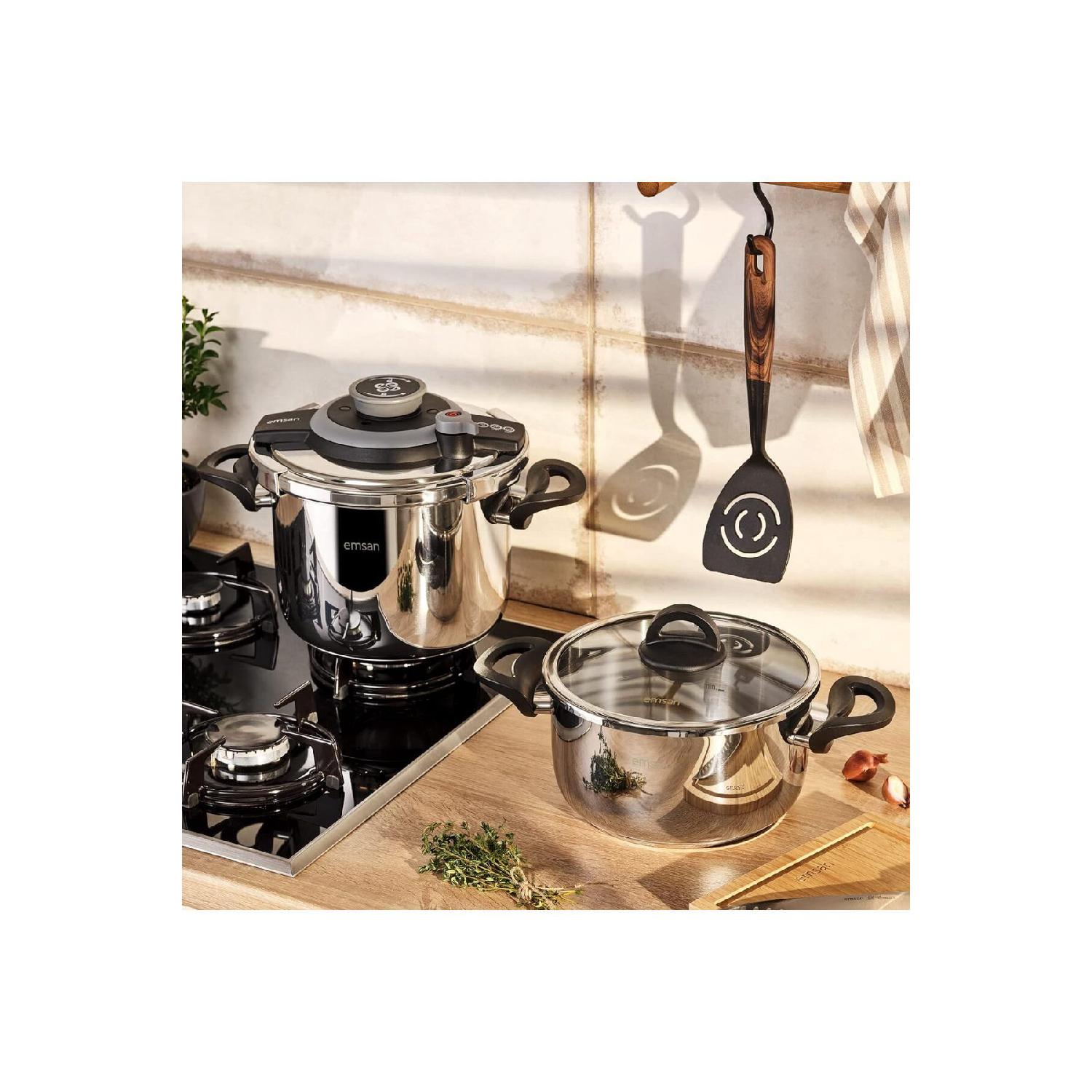 

Vera Pressure Cooker Set 4 6 Liter Black