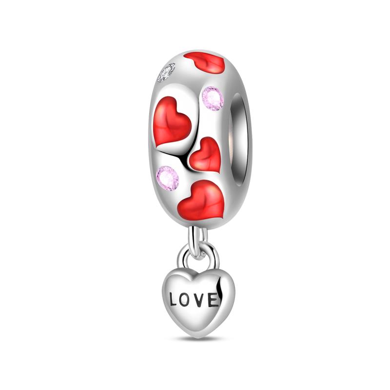 Neworiginalcopper Charm Bead Mother'S Day Love Heart Family Pendant Fits Bracelet Womens Jewelry Gift