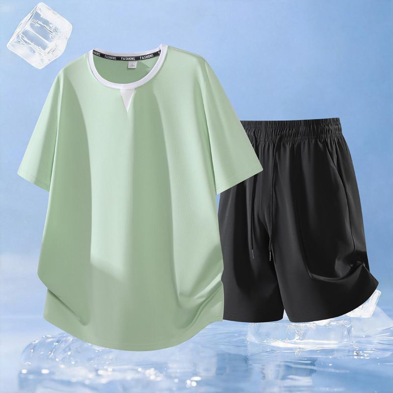 Summer Casual Sports Suit Men's Short Sleeved Two-piece Set