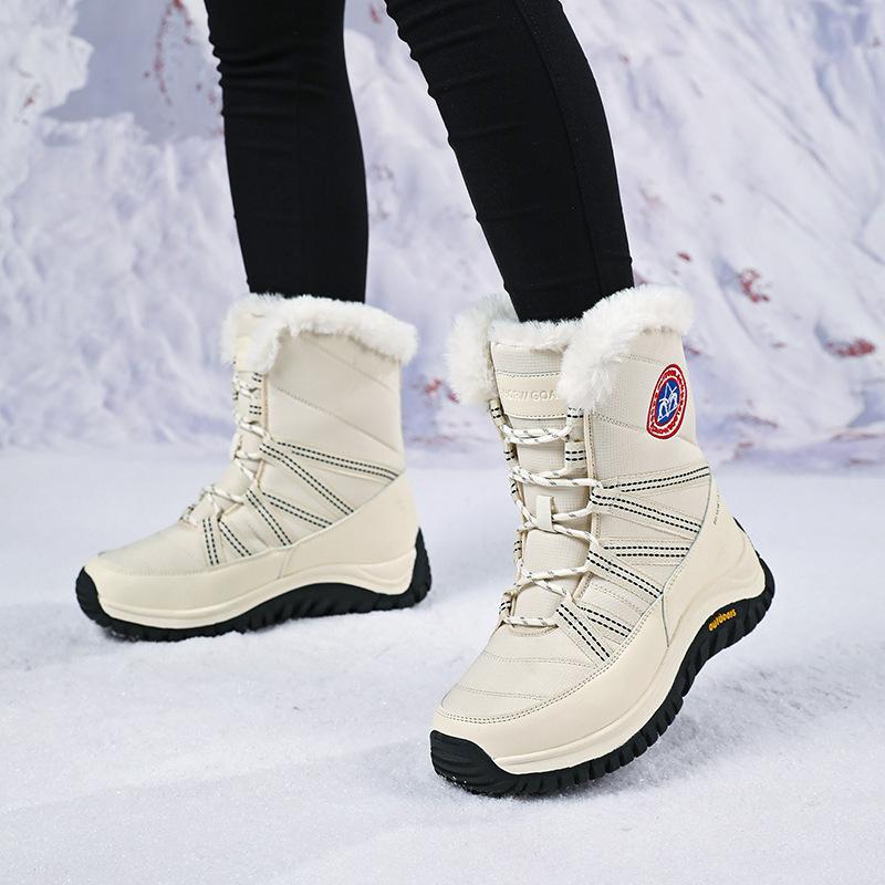 Manufacturer wholesale snow boots women's waterproof and non-slip thickened warm high-top cotton shoes women's boots Kaileshi Pingti