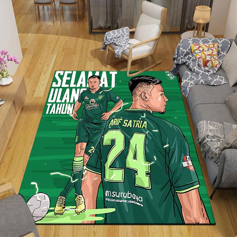 1pc Moroccan Football Player Rug, Office Carpet Indoor Outdoor Entrance Doormat, Non-Slip Soft And Comfortable, Living Room. DT70704