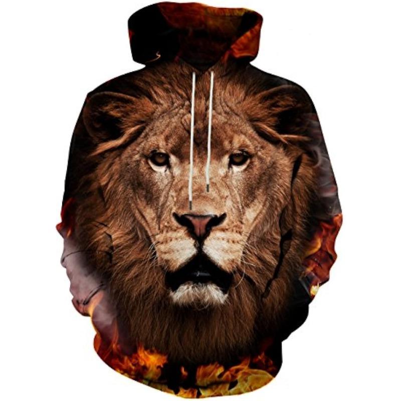 3D Novelty Hoodies for Men Cool Graphic Pullover Sweatshirts with Pockets
