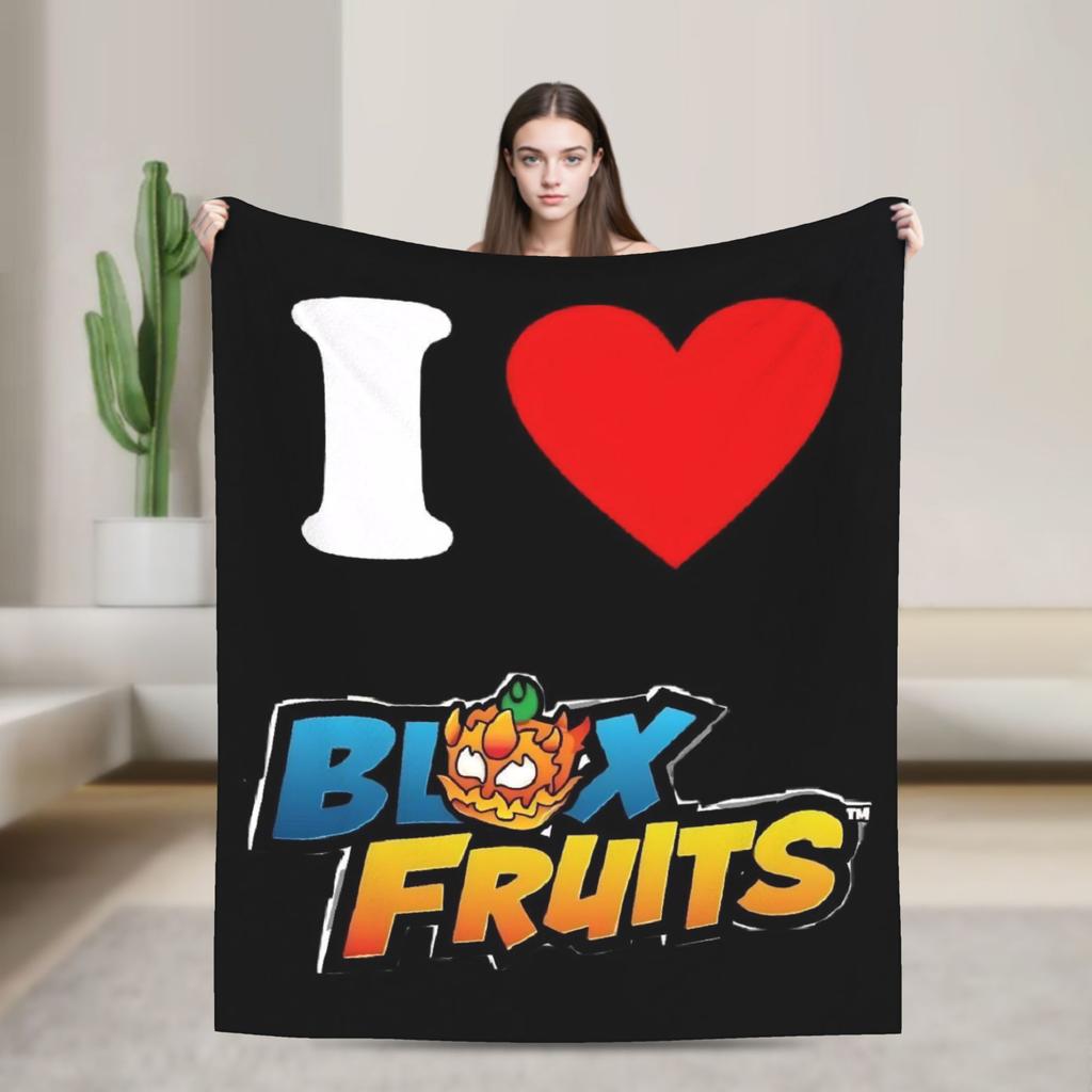 Warm Blanket Travel B-Blox Kitsune Fruits Throw Blanket  Flannel Bedspread For Outdoor Graphic Sofa Bed Cover