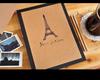 Korean Handmade Cowhide Eiffel Tower A4 Retro Photo Album 
