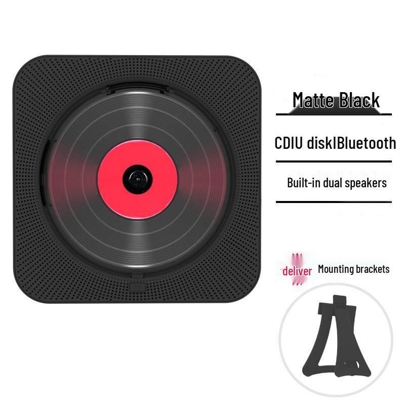 Portable Wall-Mounted Bluetooth CD Player with Dual Speakers for Students