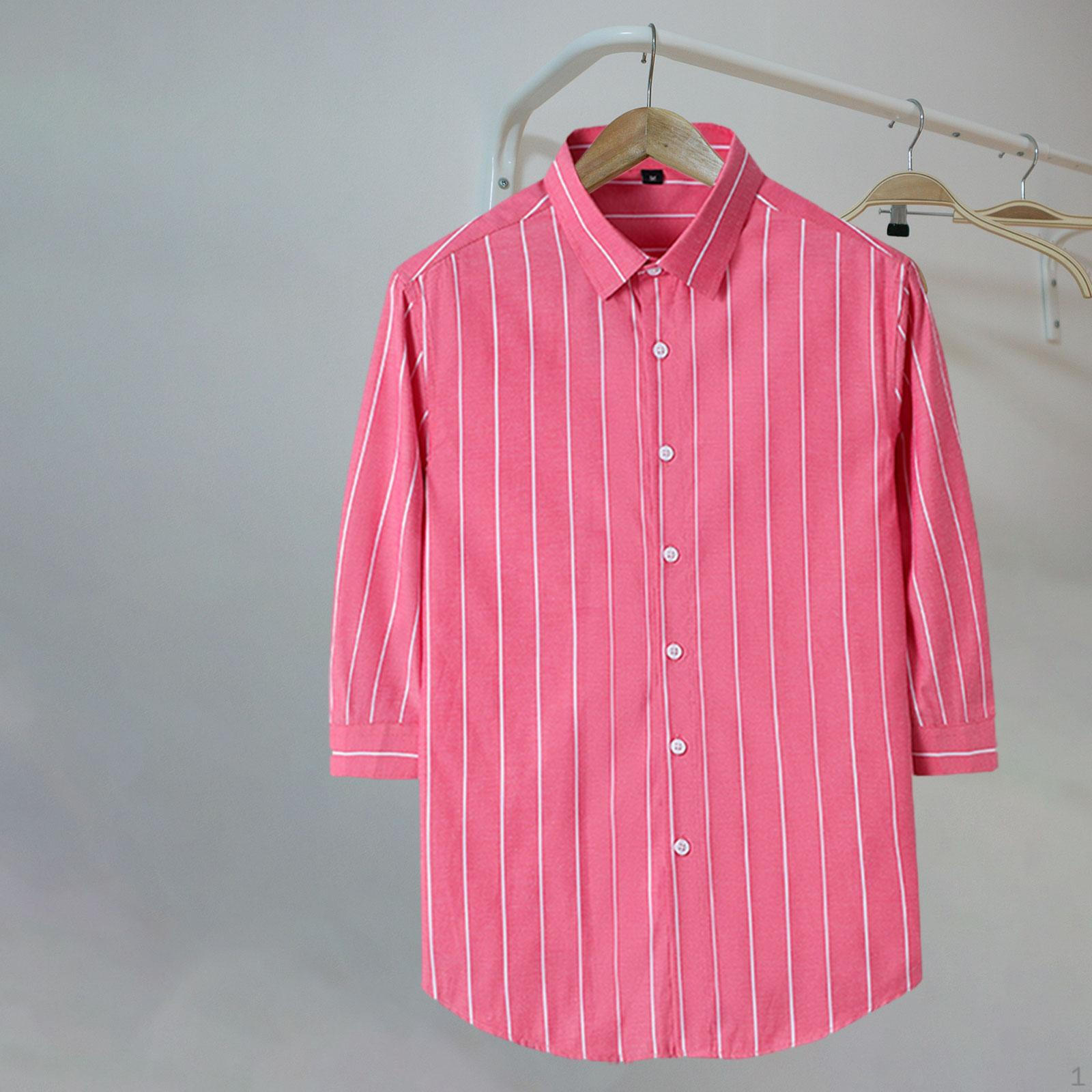 Элегантная мужская рубашка Оксфорд - Классическая короткая рубашка для работы и отдыха L красный