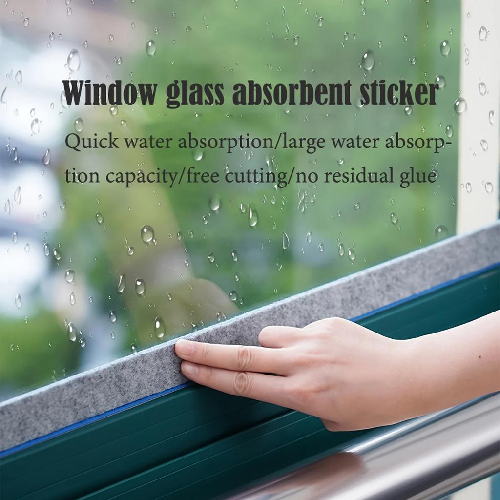 1 Roll Self-Adhesive Felt Window & Door Stickers - Anti-Condensation Tape, -like Felt Pads for Glass Sills, Easy Install/Remove
