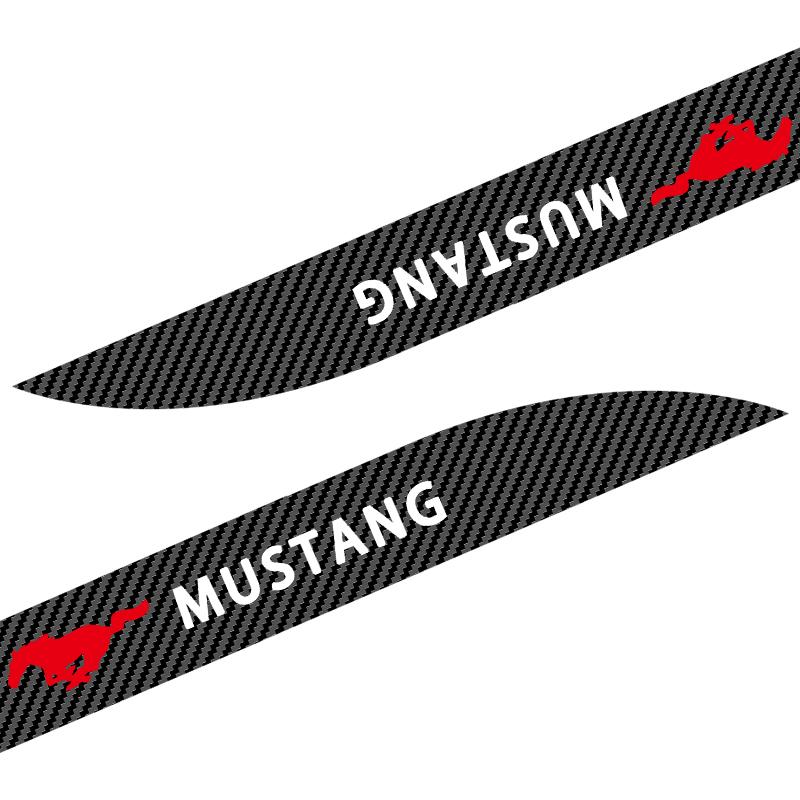 2Pcs Car Door Side Skirt Car Body Decal Fashion Carbon Fiber Stickers For Ford Mustang Zapatillas Miniatura Gt Shelby 2005 2015 Mujer 2012 2006