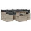 VidaXL Ensemble de canapé de jardin 7 pièces avec coussins gris clair en poly rotin 3357675