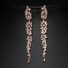 Elegant Floral Tassel Zircon Earrings: European & American Women's Fashion