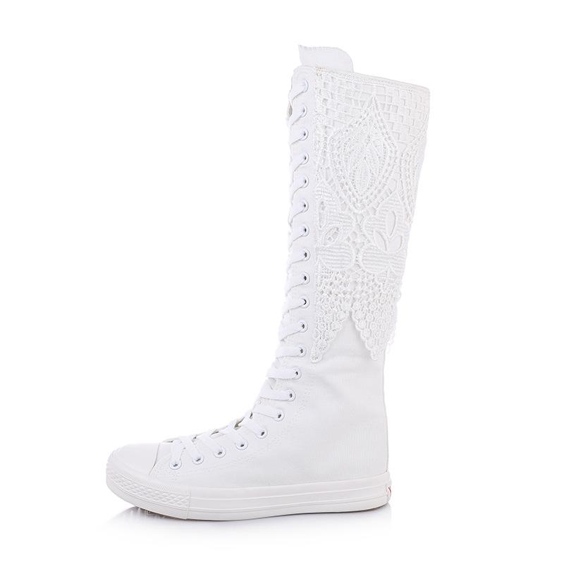 New high shoes women s canvas shoes women s flat canvas boots comfortable versatile casual shoes board shoes women 34 белый
