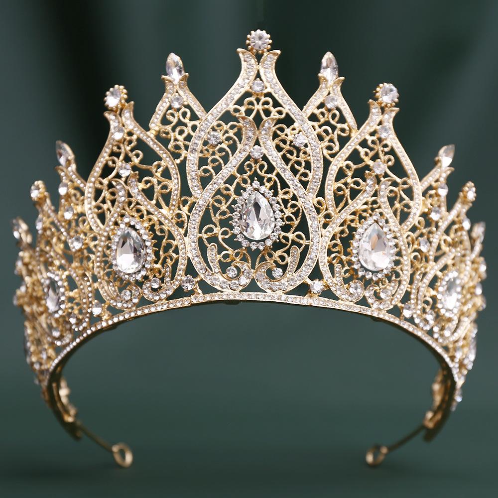 Bridal Red Baroque Crown, Multi-diamond Water Droplets European and American Headgear, Wedding Dress Accessories 2026