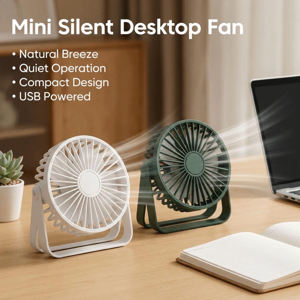 360-Degree Adjustable Mini USB Desktop Fan Lightweight Quiet Cooling Fan Home/Office/Travel