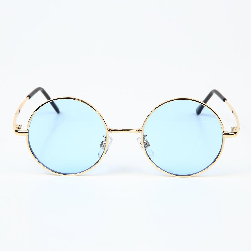 What Say Circle Gold Frame Sunglasses with Colored 14 Trendy UV400 for Men and Includes Soft and Hard Cases Lenses, Colors, Protection, Women, (Light