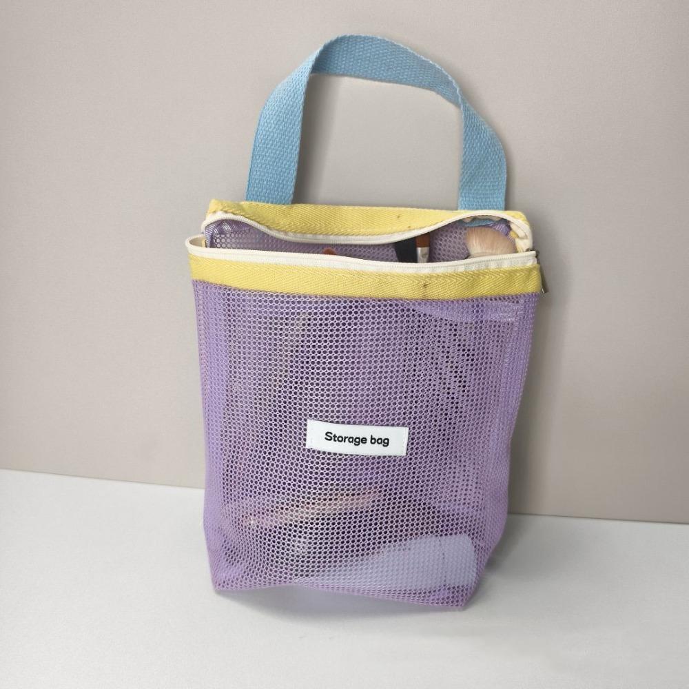 New Dopamine Mesh Toiletry Bag Transparent Large Capacity Cosmetic Bags Portable Storage Bag Makeup Toiletry