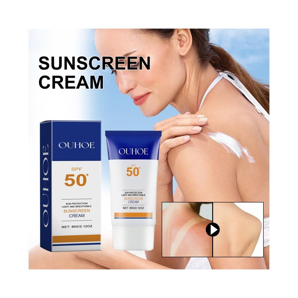 Face Body Whitening Sunscreen Cream SPF50 Refreshing Waterproof UV Protector Concealer Moisturizing Brightening
