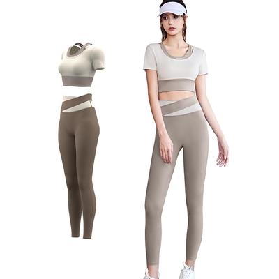 Olabela Top e Parte de Baixo Roupa Esportiva e Treino Sutiã de Manga Esportiva Yoga Esportivo Alto Conjunto Elegante Feminino, Roupa, Top 2/4, Sutiã, Calças, Leggings, Cintura,