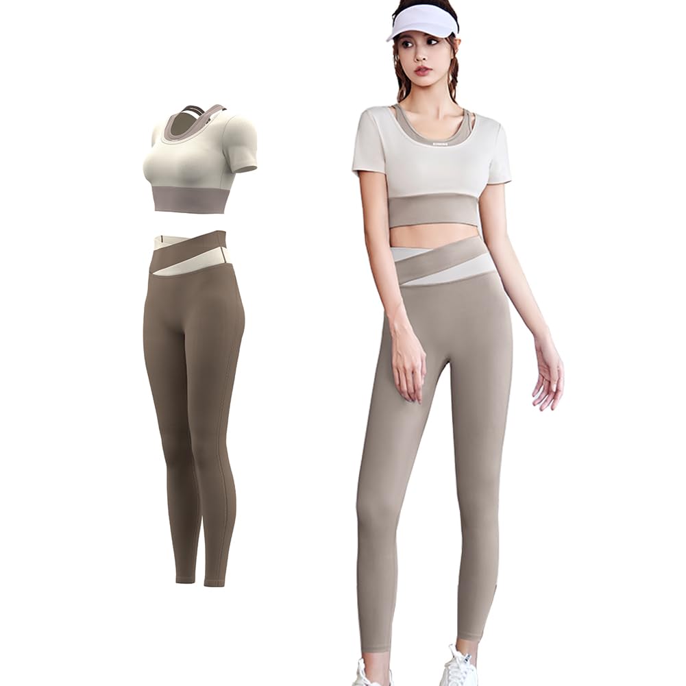 Olabela Yoga Top and Bottom Sportswear and Training Sleeve Bra Sports Yoga High Stylish Women's Set, Wear, 2/4 Top, Bra, Pants, Leggings, Waist,