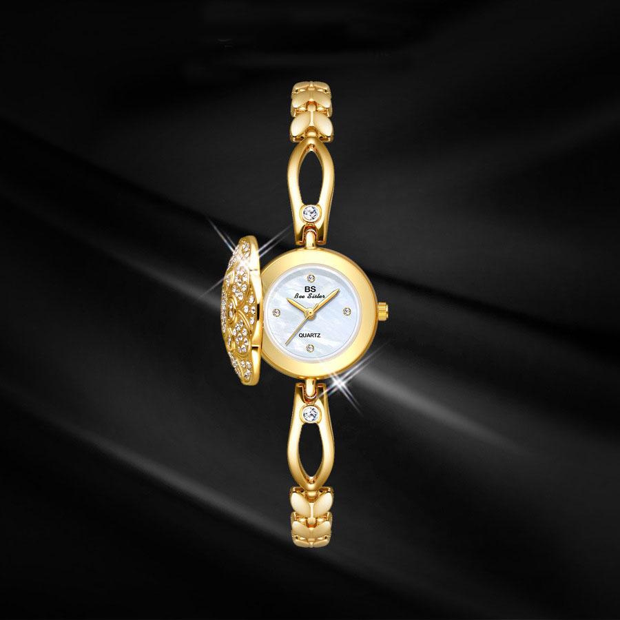 Ladies Watch Light Luxury Brand Flip Gold Camellia Bracelet Watches Temperament Waterproof Women Fashion Quartz Wristwatches