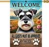 Schnauzer Welcome House Ag Double Sided Spring Summer Garden Ag with Funny Dog Quote and Oral Farm Backgr