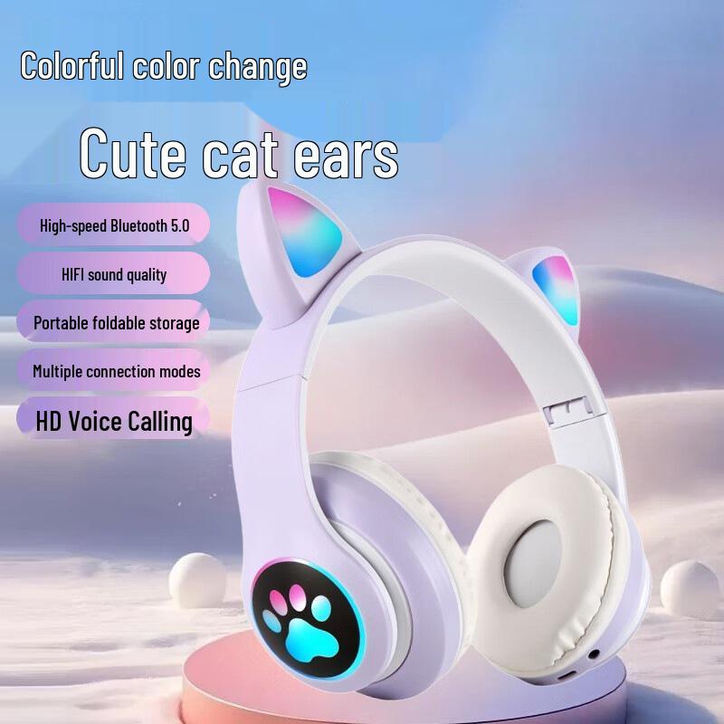 High-Value Foldable Bluetooth Cat Ear Headband Headphones STN-28
