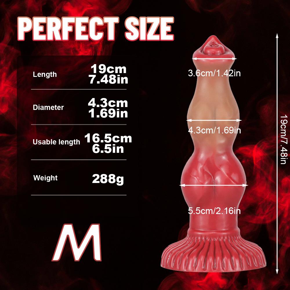 Double Knot Dog Dildo - Liquid Silicone Animal Penis for Anal & Vaginal Play, Realistic Cock with Suction Cup - Adult Toy for Women & Couples