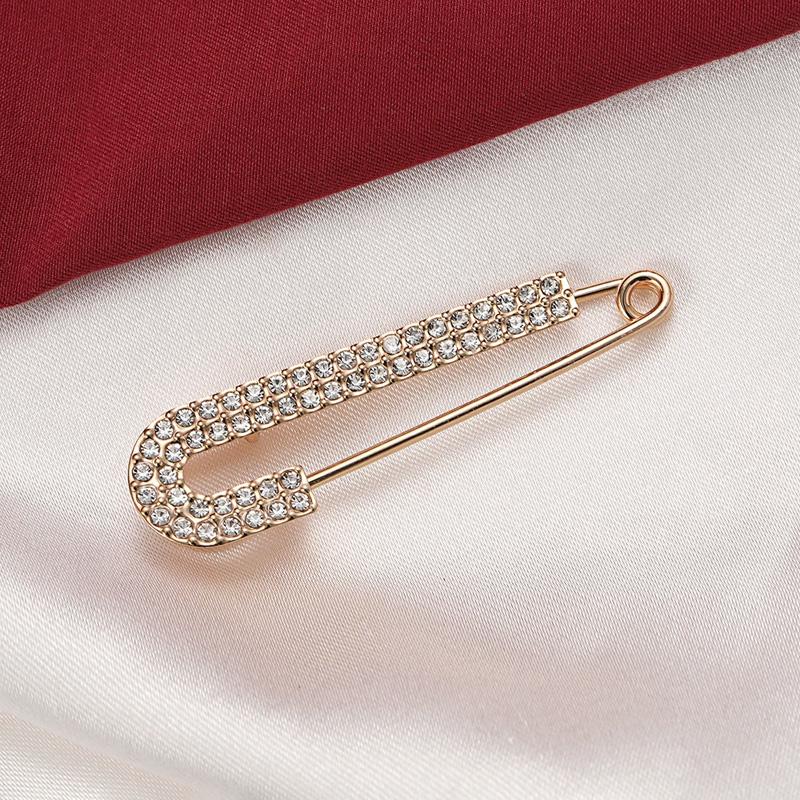 1Pc Jewelry Gift Exquisite Cardigan Clip Fashion Suit Pin Clothing Decoration Pearl Brooch Rhinestone