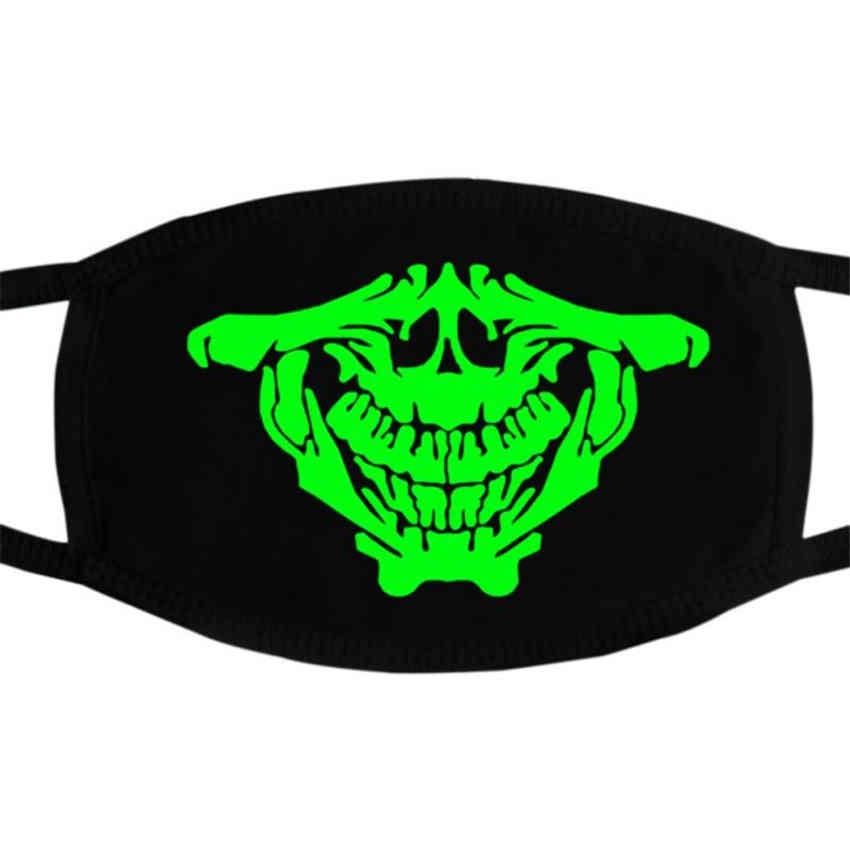 Unisex Luminous Skull Scarey Masks Black Half Face Personality Fashionable Halloween Cosplay Props