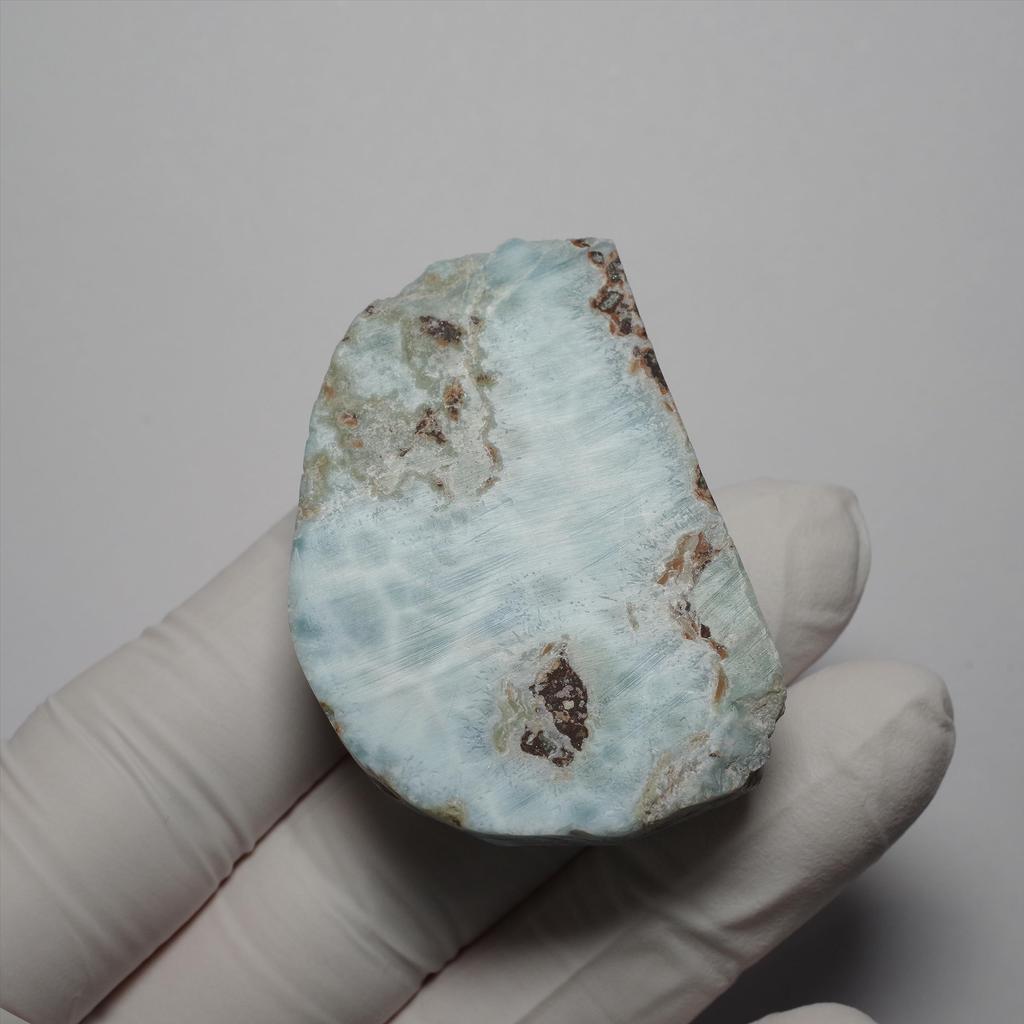 Stein Natürliches Mineral Larimar Exemplar 45x32x13mm Dominikanische [N2 Natural] (Larimar/blauer Pektolith) / (56 "Unikate" ca.. 37 g,
