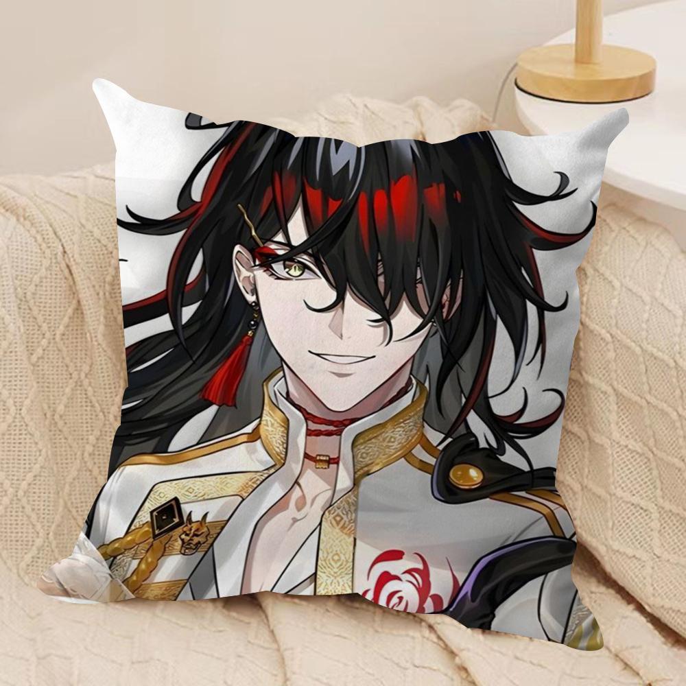 

Vtuber VVox Akuma Cushion Cover Silky Short Plush DoubleSided Printed Pillow Case for Sofa All Seasons Home Decor Gift 30x30cm