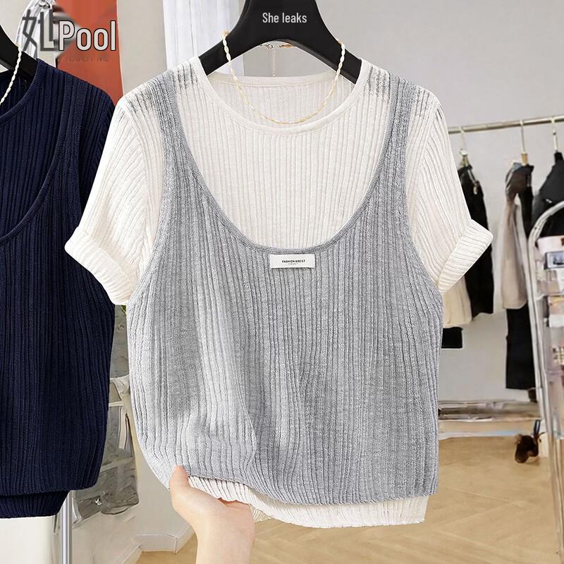 

Women s Layered Look Colorblock Knit Tee M