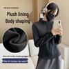 Autumn/Winter Women's Fleece-Lined Yoga Jacket - Korean Style, Slimming Curve Zipper, Stand-Up Collar, Long Sleeve Top