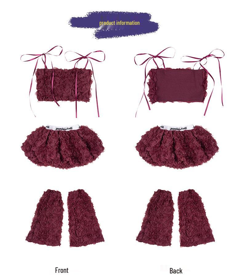 Ensemble Bandeau Jupe Jazz Doux et Élégant pour Filles - Parfait pour la Danse de Rue, le Défilé de Mode ou la Performance
