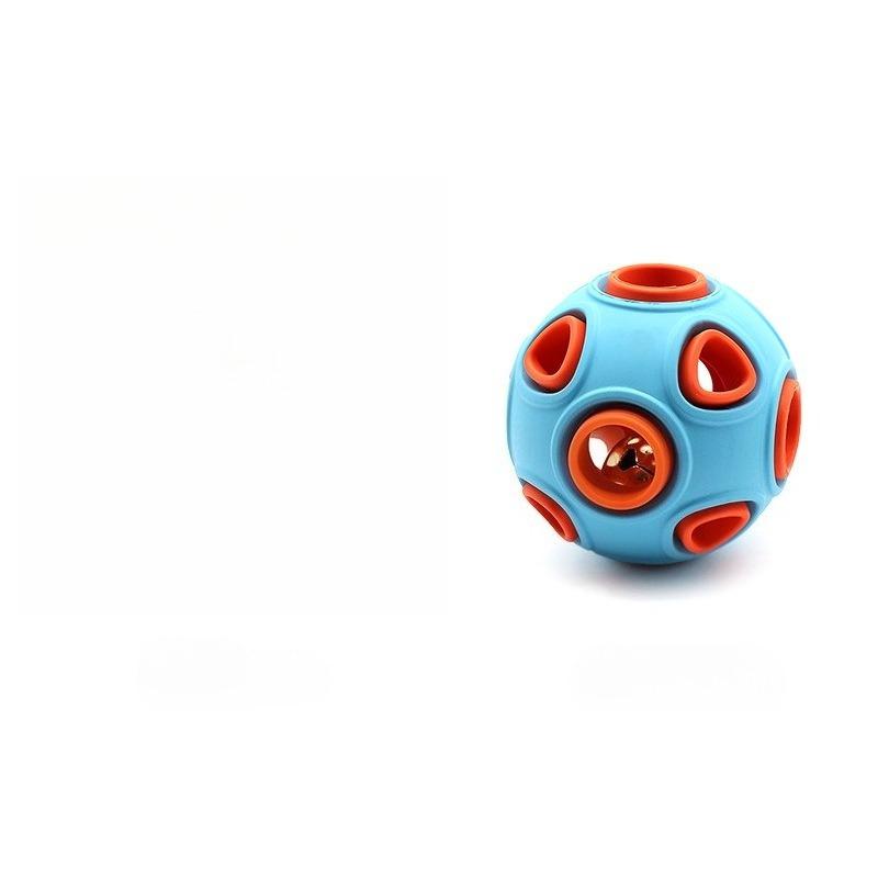 Klingender Leuchtender Doppelschichtiger Hunde-Spielball, Naturkautschuk Selbstreinigende Zähne, Zahnpflege und Auslaufender Haustier-Spielball