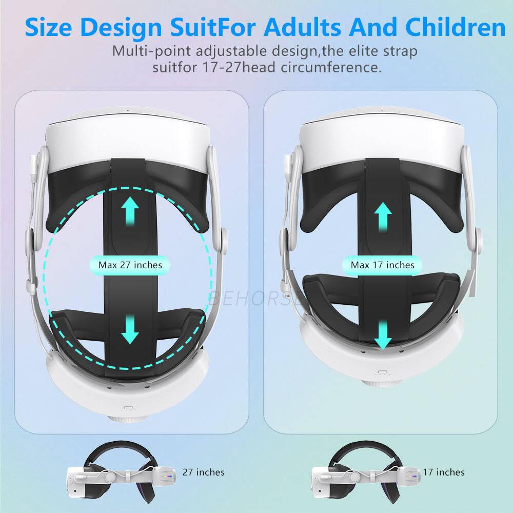 Chargeing Head Strap for Meta Quest 3 Adjustable Head Wear Alternative 12000mAh Head Strap For Oculus Quest 3S VR Accessories