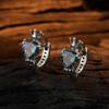 Crown Color Zircon Earrings Retro Light Luxury Personality Earrings